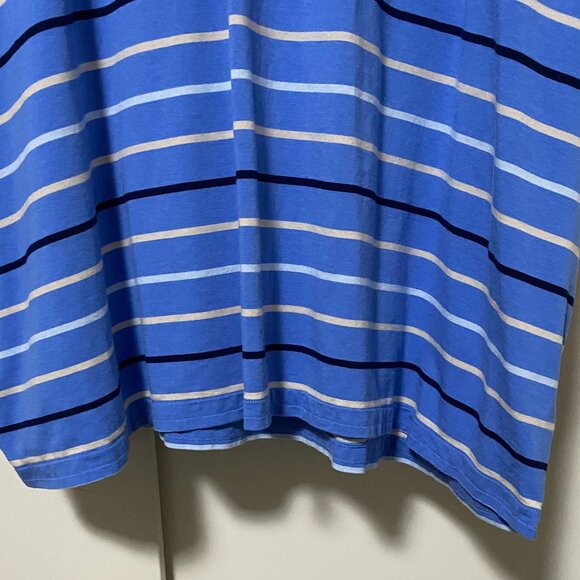 Lands' End short sleeve, ocean blue striped tunic w/3 buttons, size 3X - Picture 6 of 10
